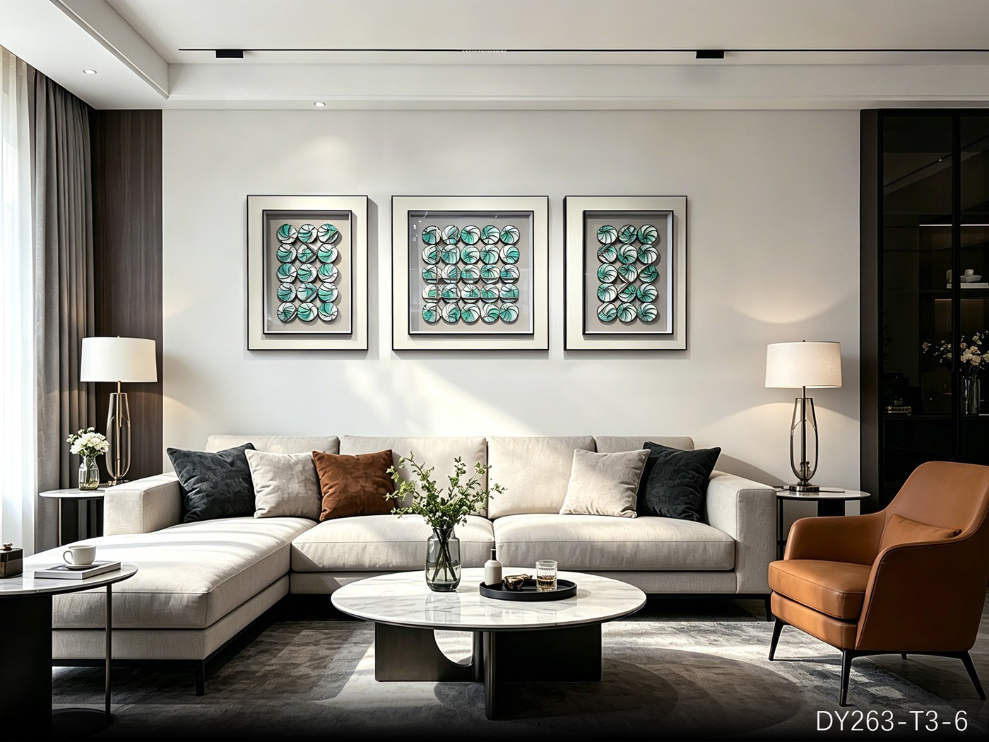 Living Room Wall Art DY263-T3-6 in an interior setting