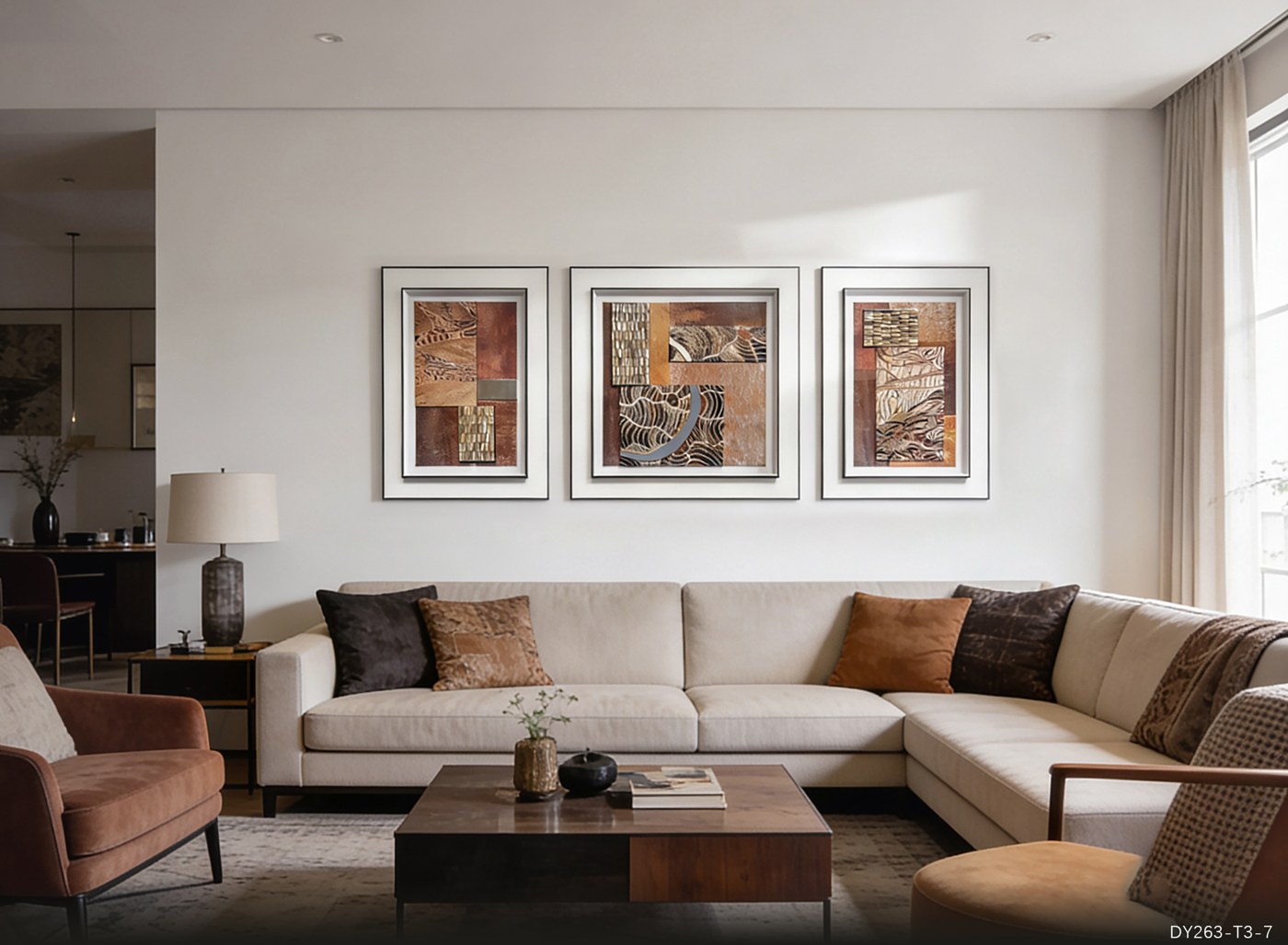 Living Room Wall Art DY263-T3-7 in an interior setting
