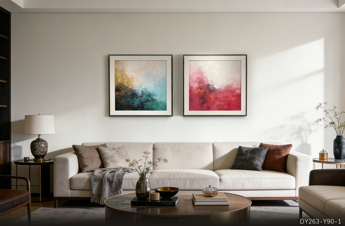 Living Room Wall Art DY263-Y90-1 in an interior setting