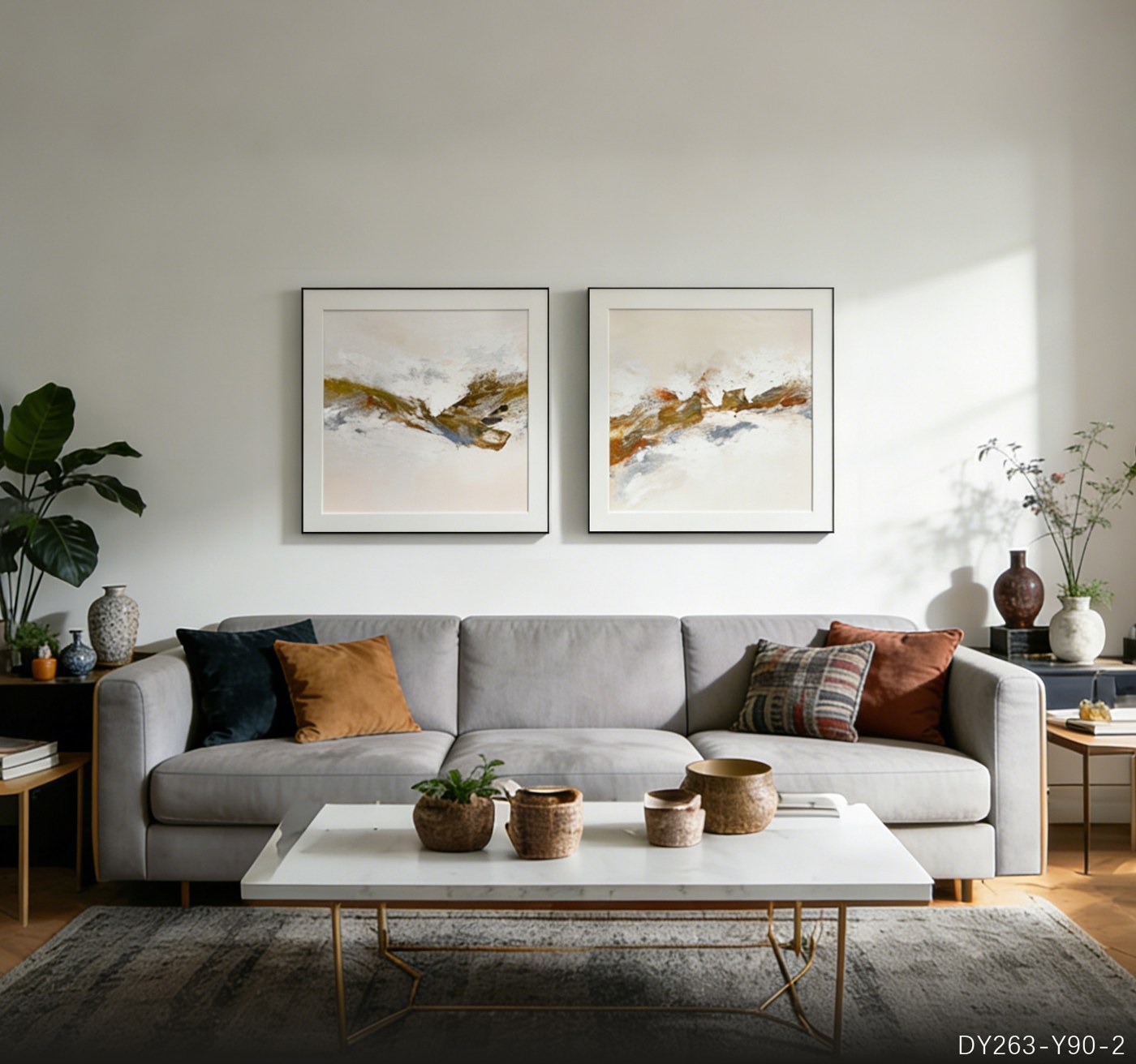 Living Room Wall Art DY263-Y90-2 in an interior setting