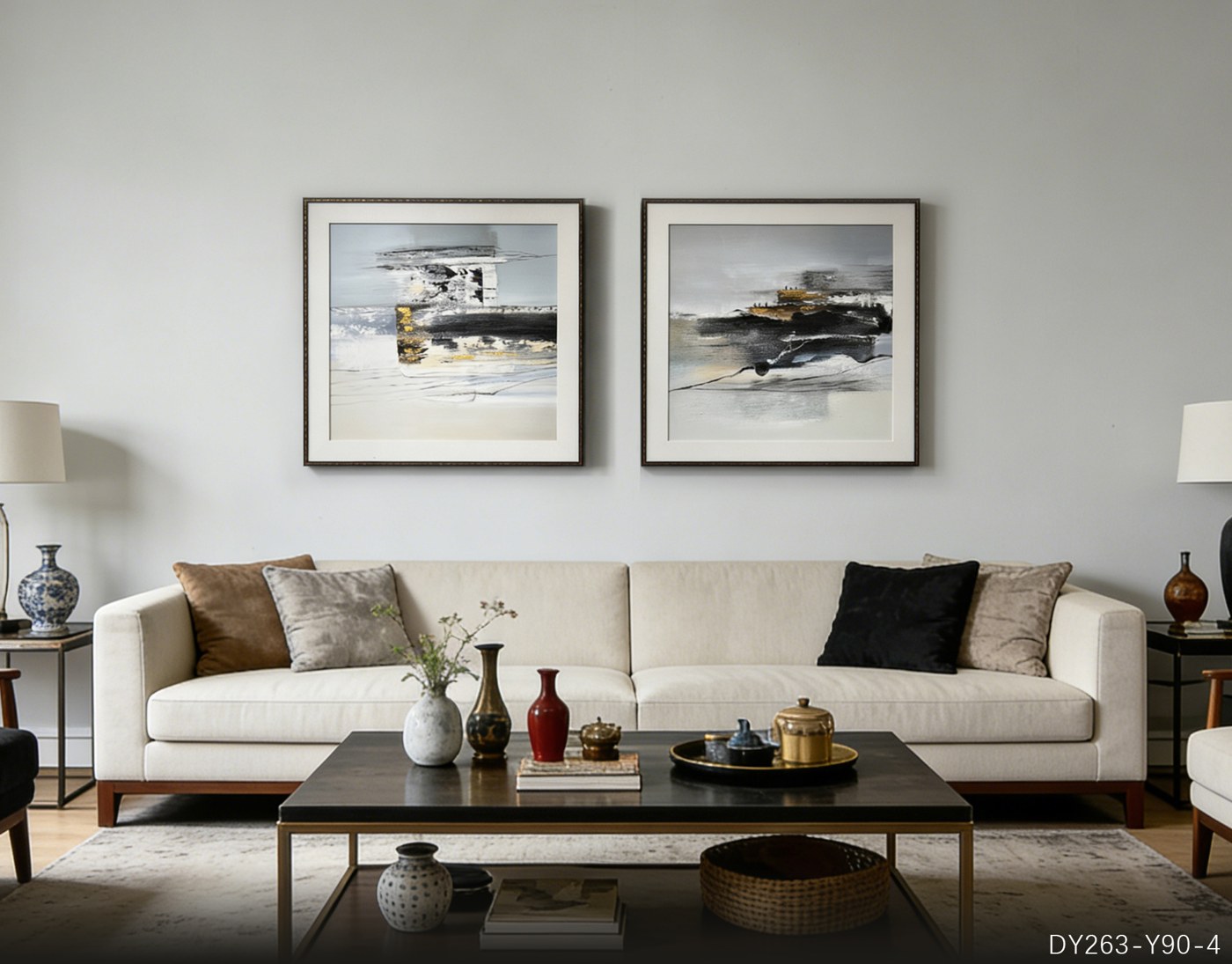 Living Room Wall Art DY263-Y90-4 in an interior setting