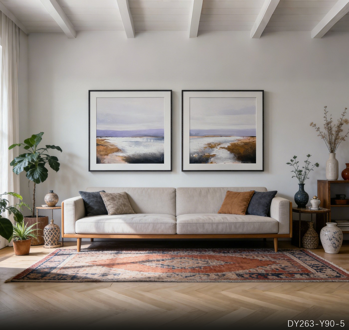 Living Room Wall Art DY263-Y90-5 in an interior setting