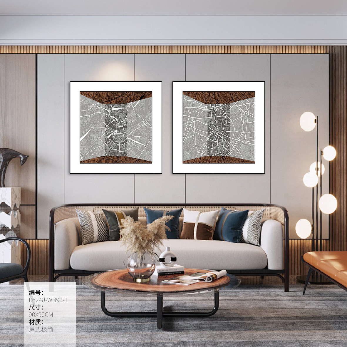 Living Room Wall Art DY248-WB90-1 in an interior setting