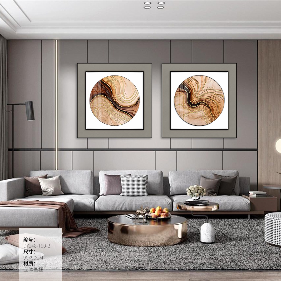 Living Room Wall Art DY248-T90-2 in an interior setting