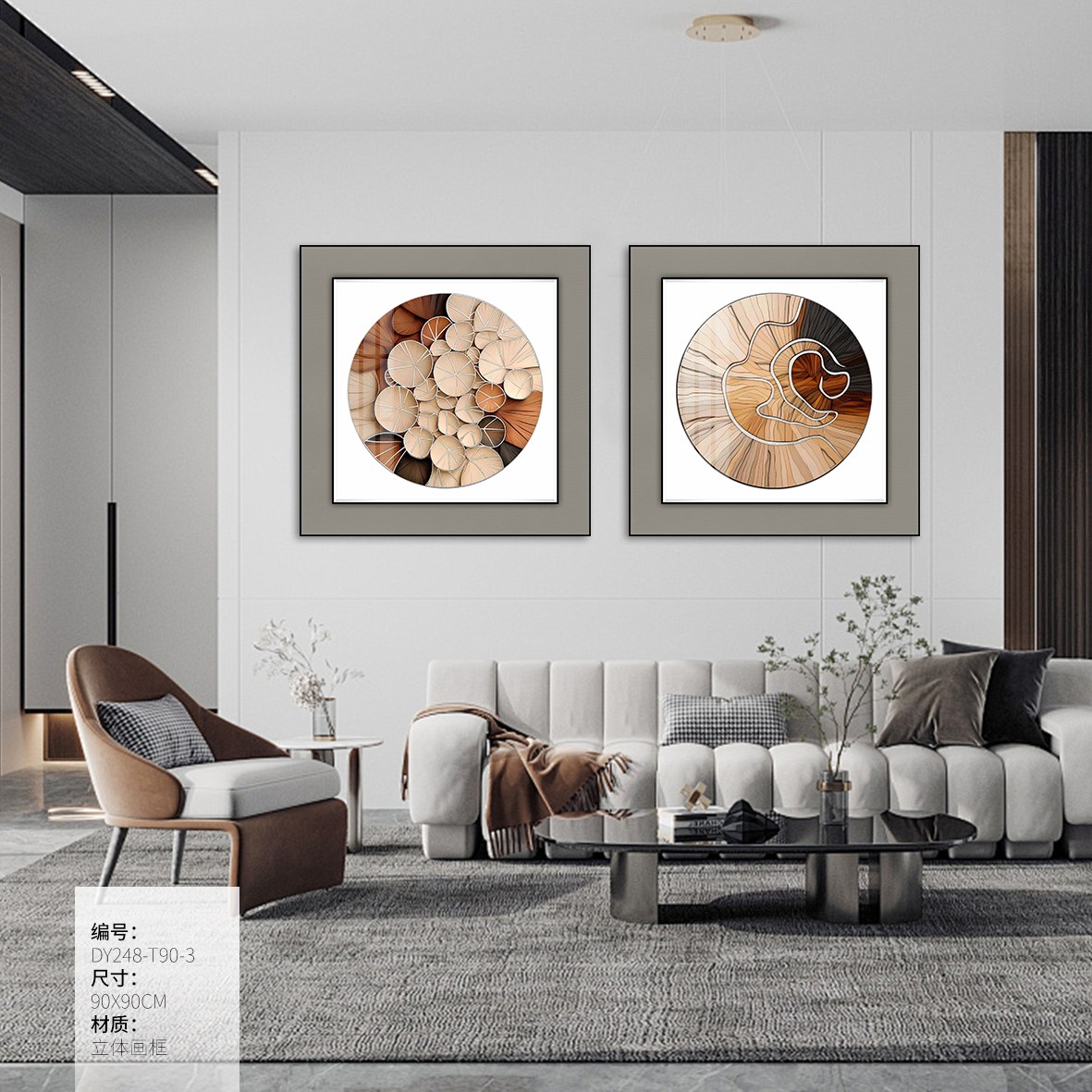 Living Room Wall Art DY248-T90-3 in an interior setting
