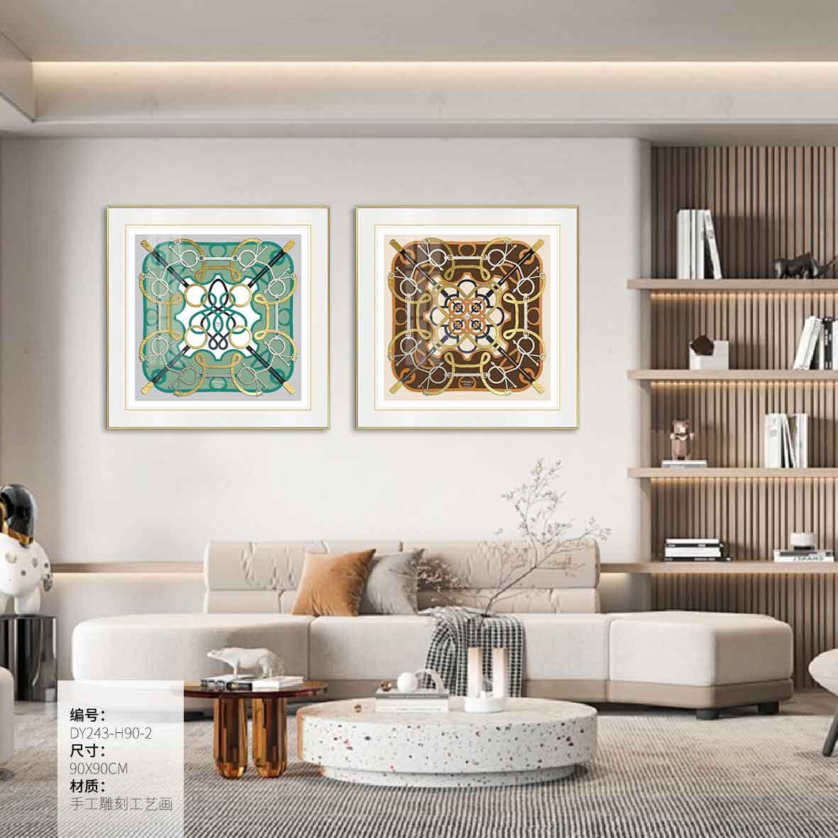 Living Room Wall Art DY243-H90-2 in an interior setting