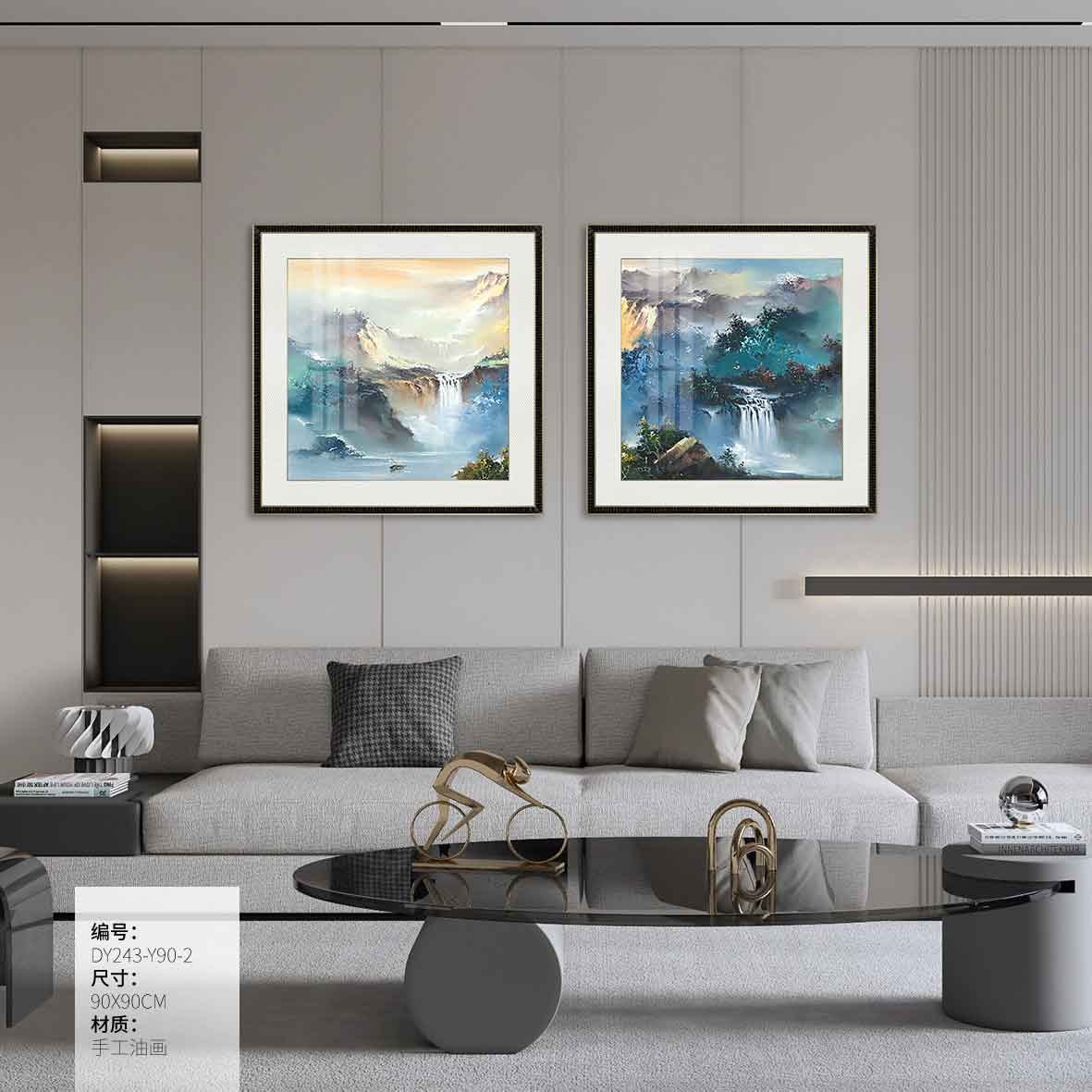 Living Room Wall Art DY243-Y90-2 in an interior setting