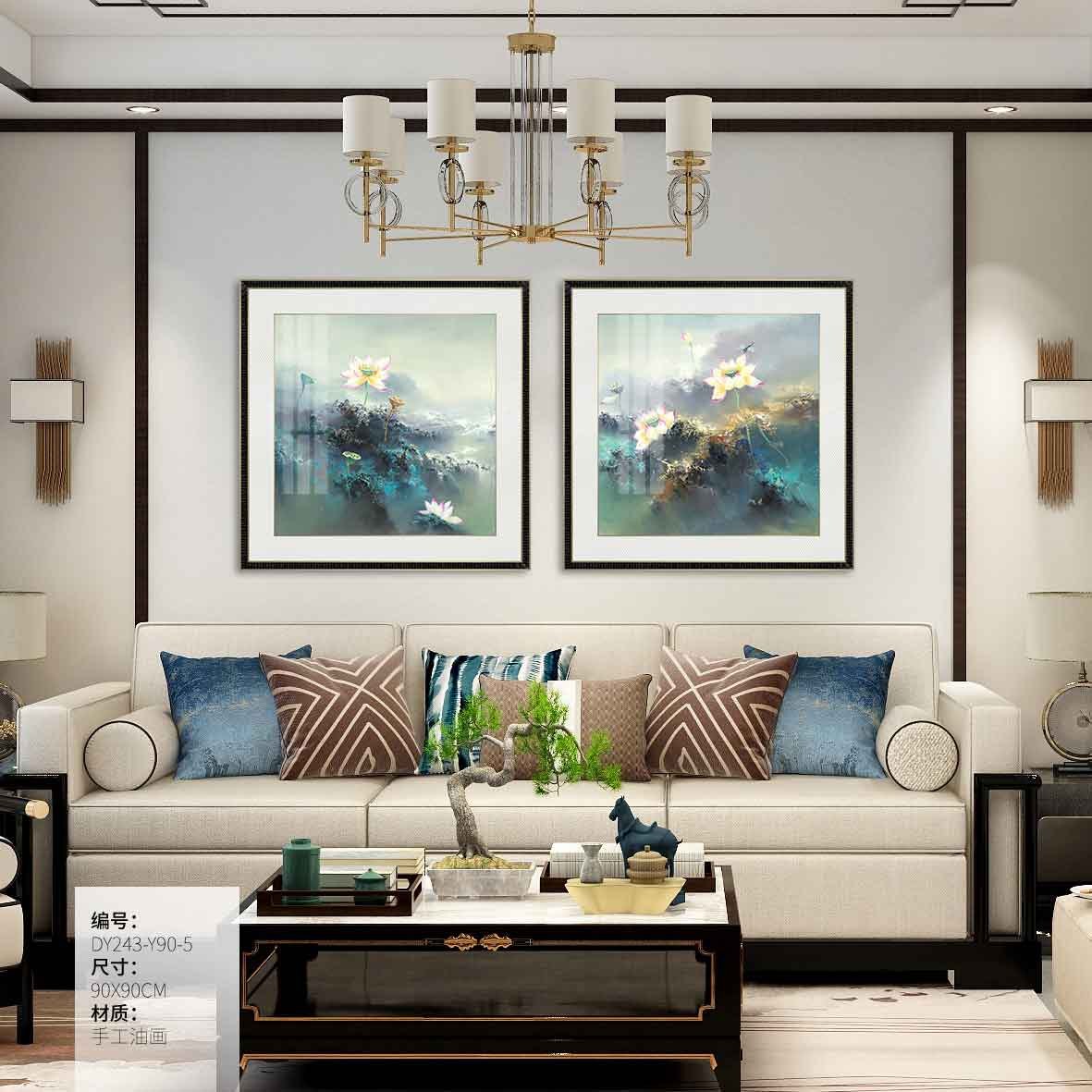 Living Room Wall Art DY243-Y90-5 in an interior setting
